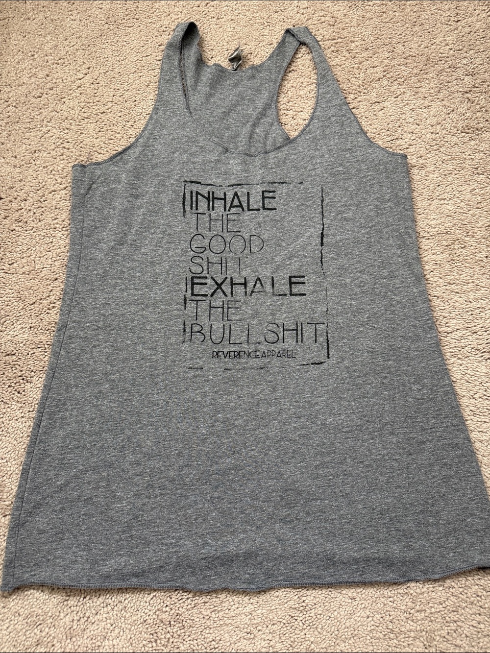 Women’s Medium Gray Racerback Tank with Positive Quote
